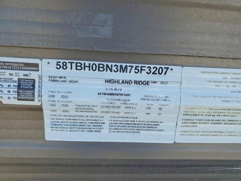 2021 Highland Ridge Open Range Camper