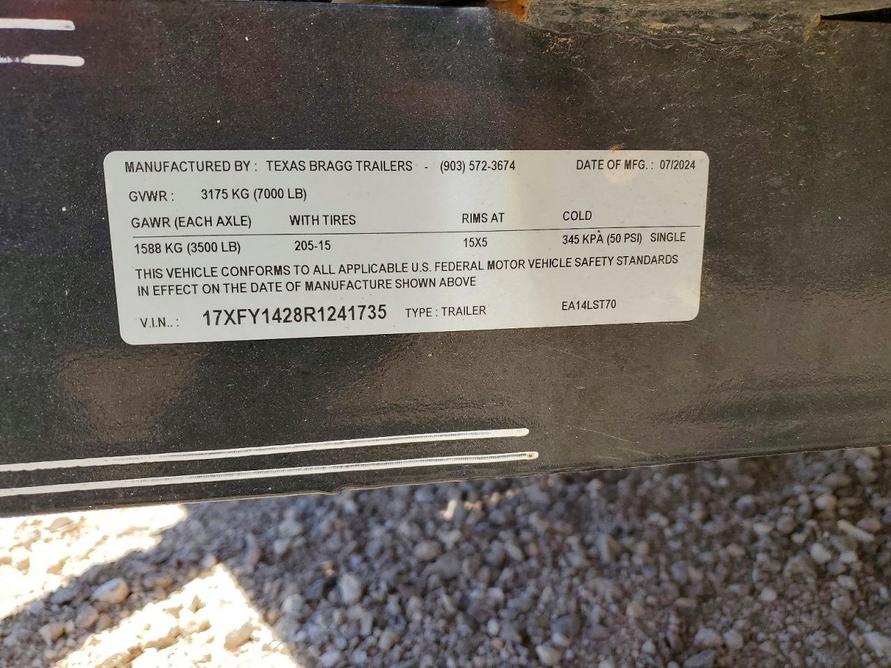 2025 Texas Bragg EA14LST70 Utility Trailer