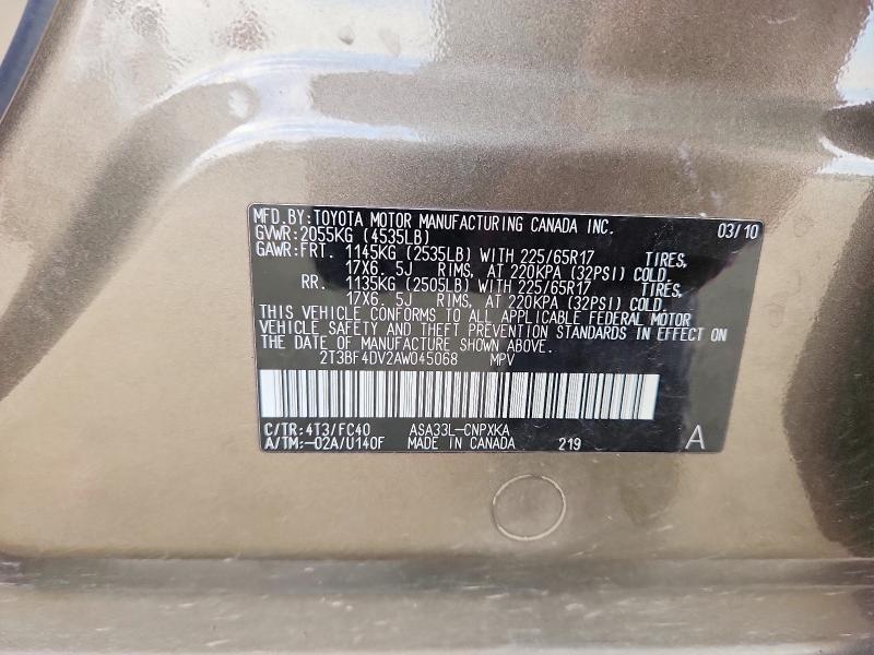 2010 Toyota Rav4 Base