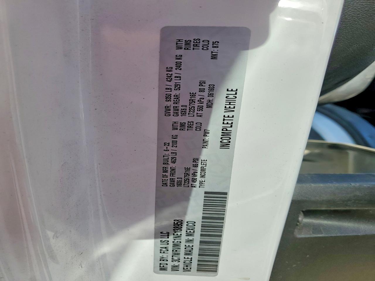 2022 Dodge RAM Promaster 3500 3500 Standard