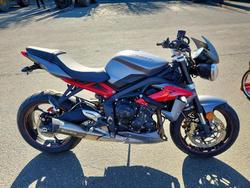 Salvage motorcycles for sale at Brookhaven, NY auction: 2014 Triumph Street Triple R