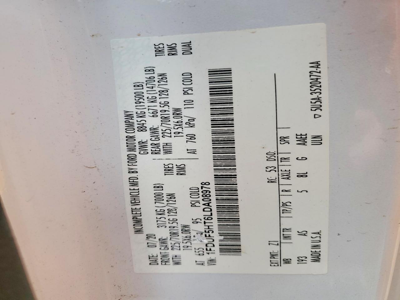 2020 Ford F550 Super Duty