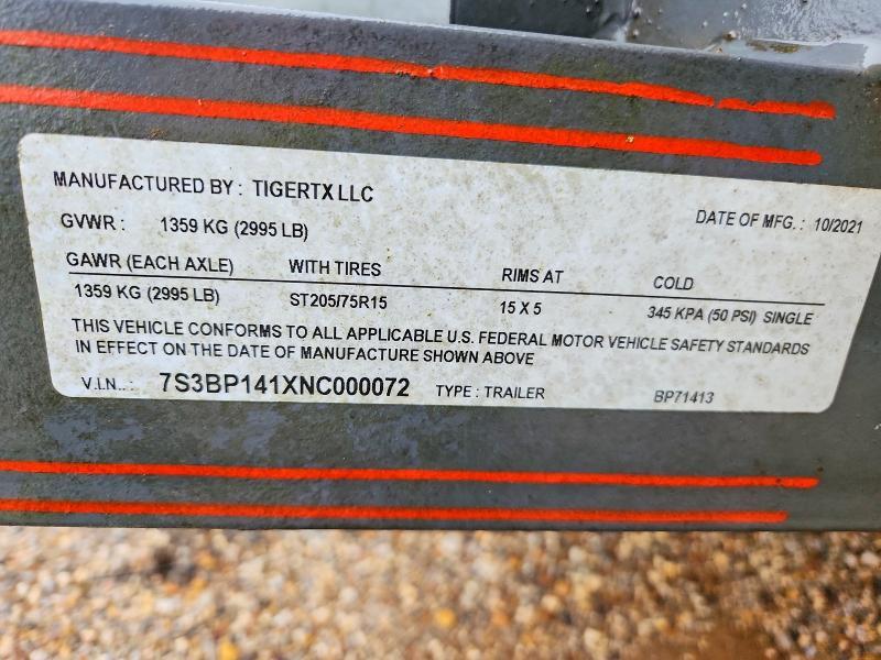 2022 Tiger BP71413 Utility Trailer