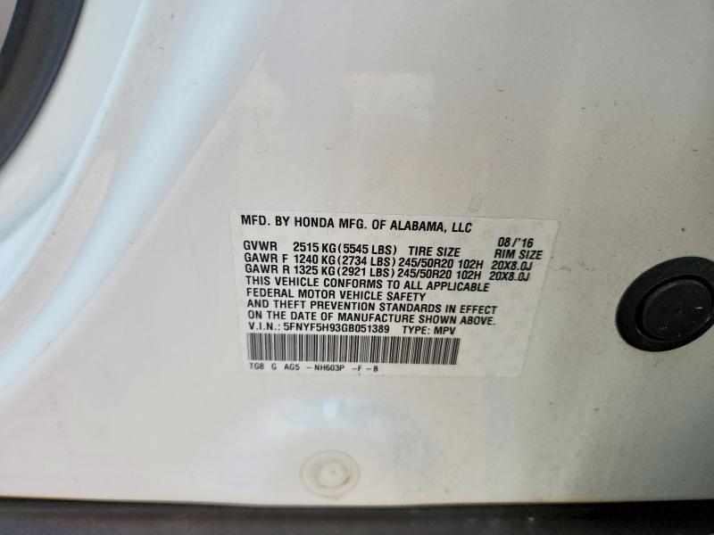 2016 Honda Pilot Touring