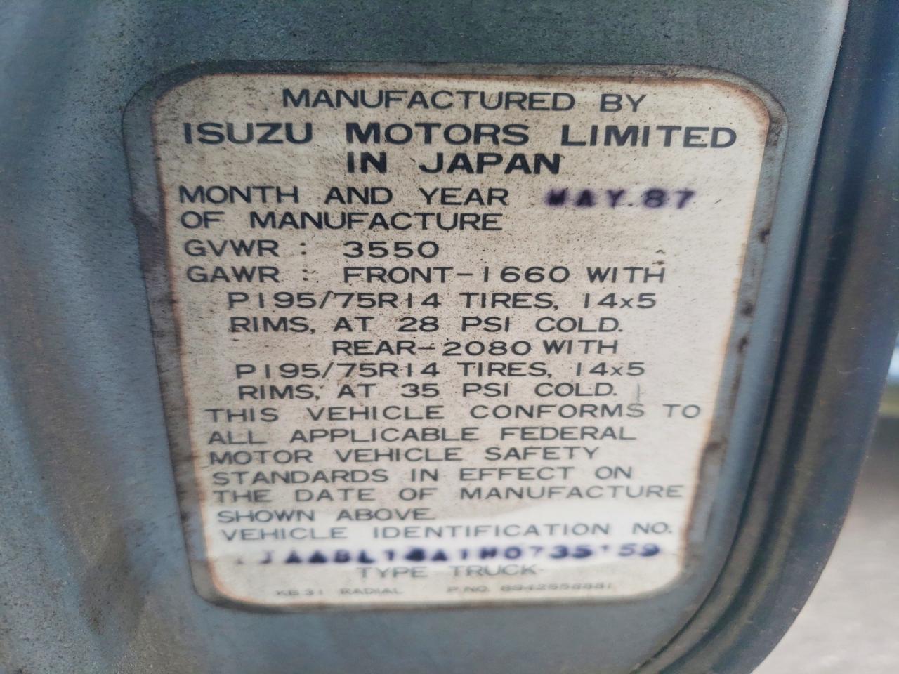 1987 Isuzu PUP