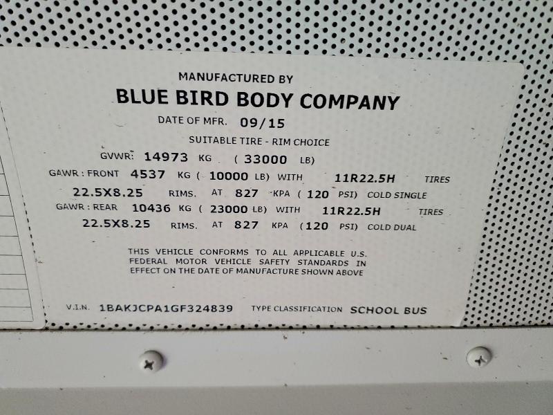 2016 Blubird 2016 Bluebird bb Convention School bus