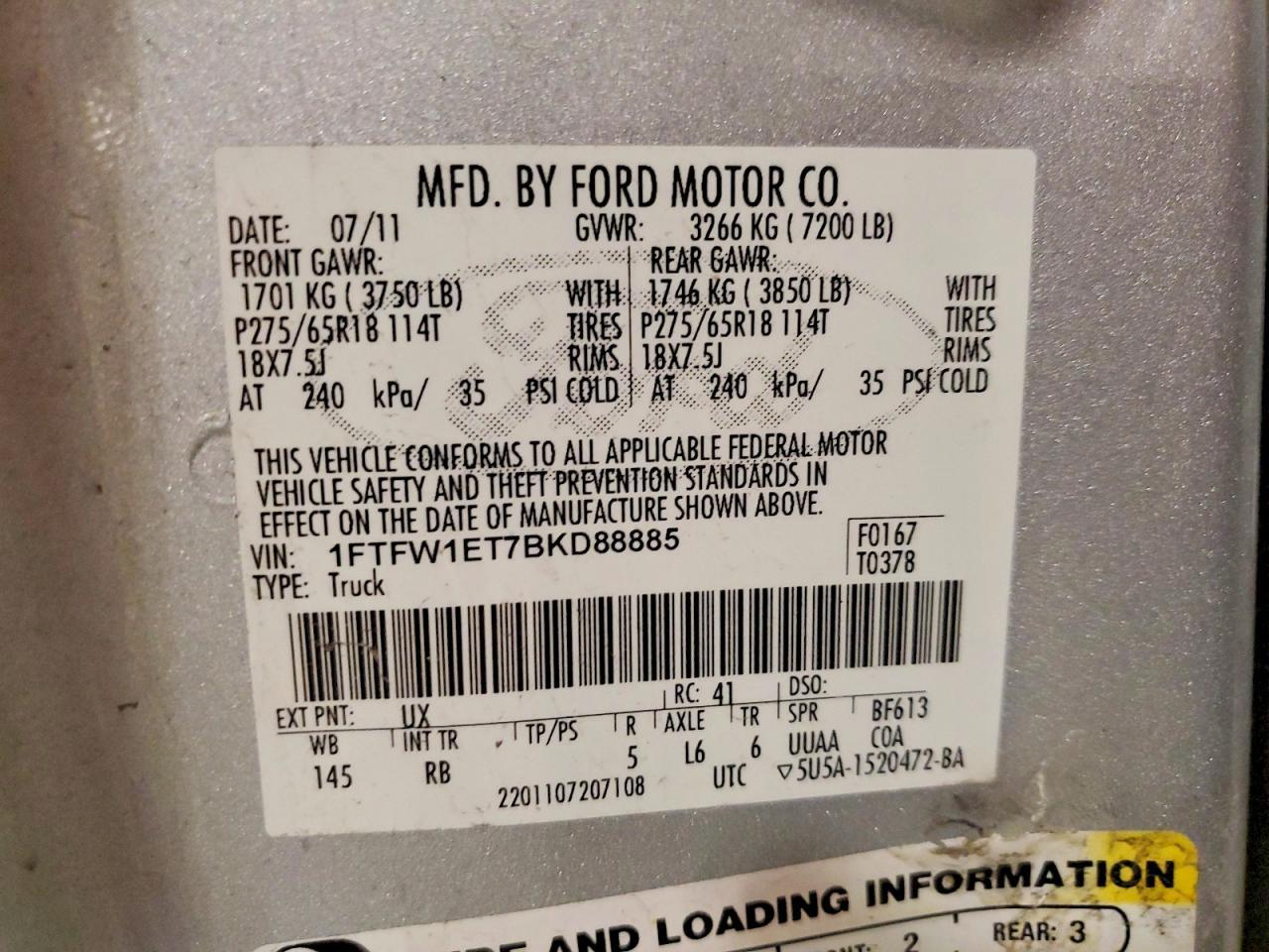2011 Ford F150 Supercrew