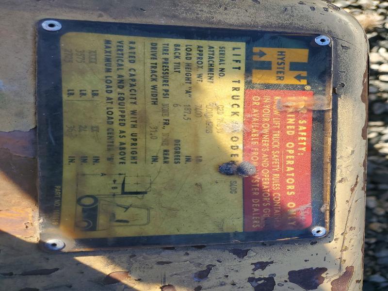 1992 Hyster 2025 Hyster Forklift