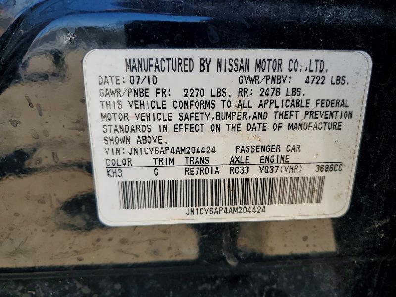 2010 Infiniti G37 Sedan Base
