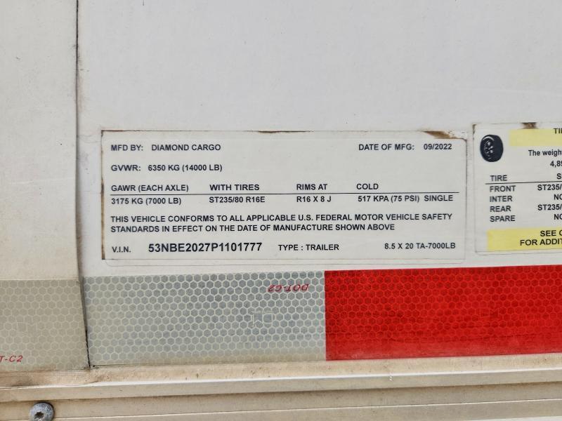 2020 Diamond Cargo 8.5x20ta Enclosed Cargo Trailer