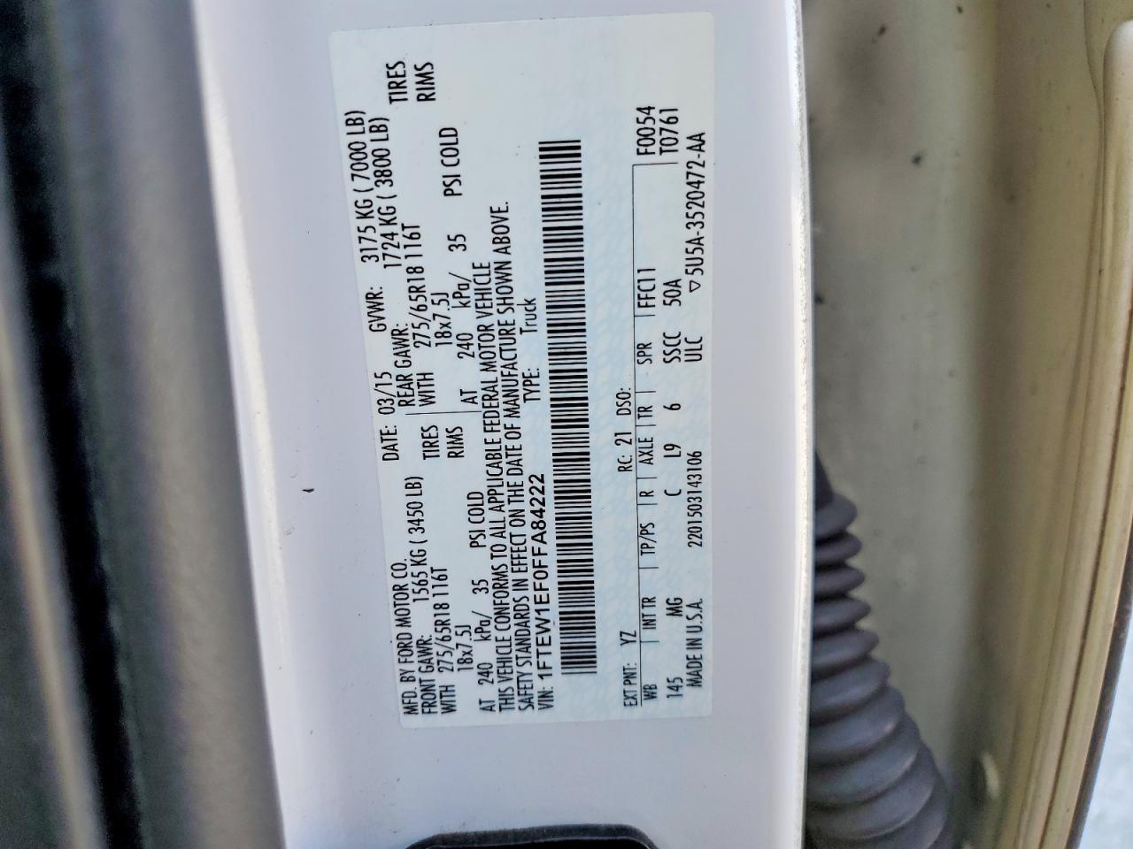 2015 Ford F150 Supercrew