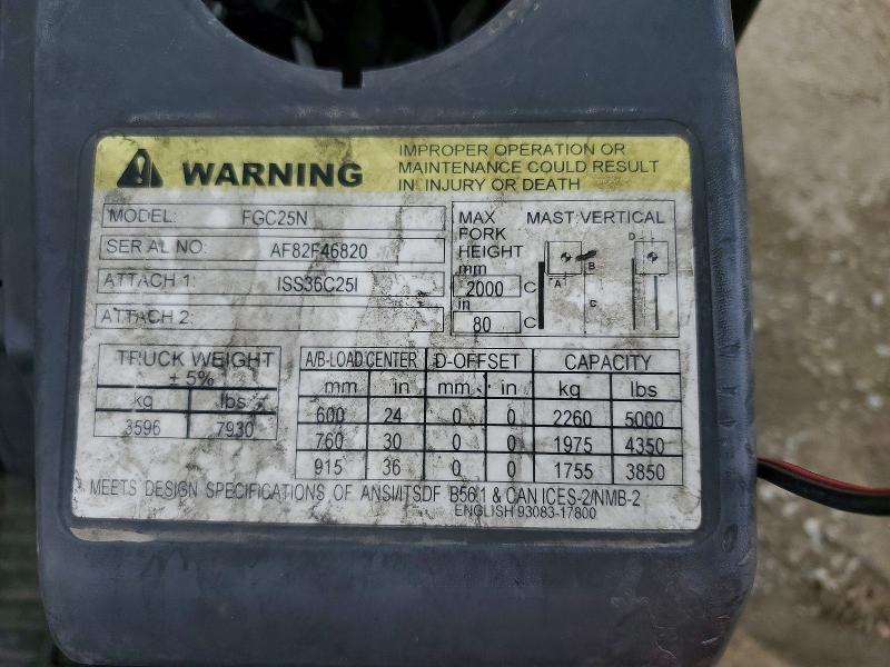 2019 Mitsubishi FGC25N Forklift