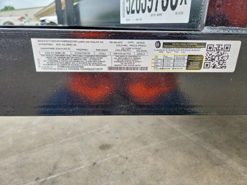 2025 Carry-On 7X20HDEQDTSRTP Equipment Trailer