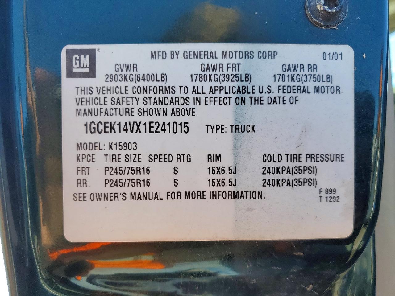 2001 Chevrolet Silverado K1500