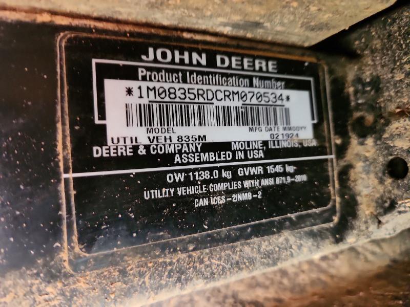 2024 John Deere XUV835R Utility Vehicle