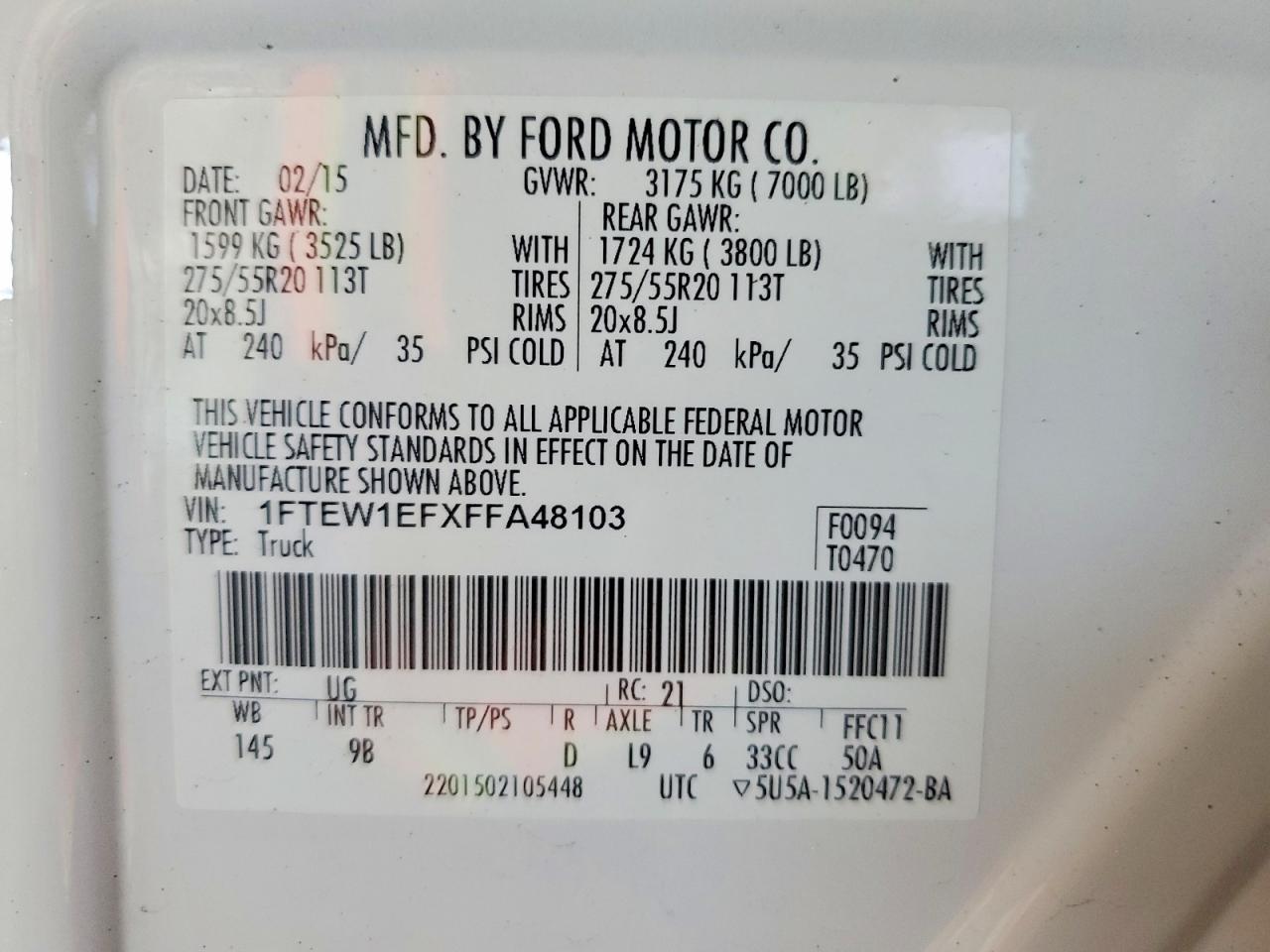 2015 Ford F150 Supercrew