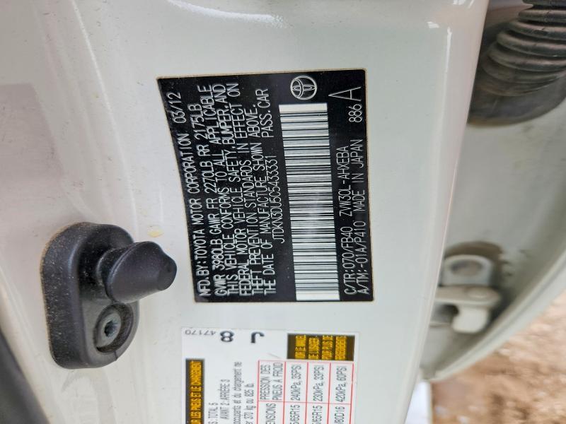 2012 Toyota Prius Three