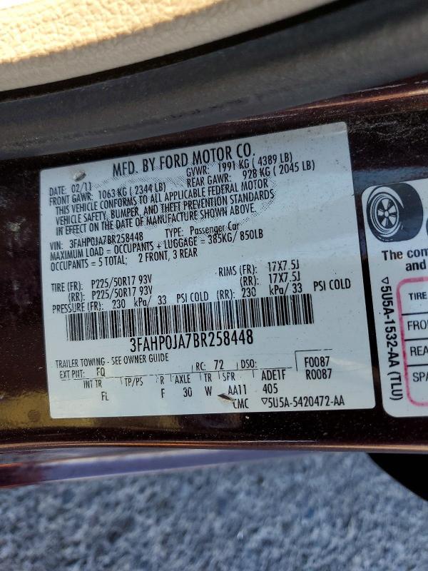 2011 Ford Fusion sel