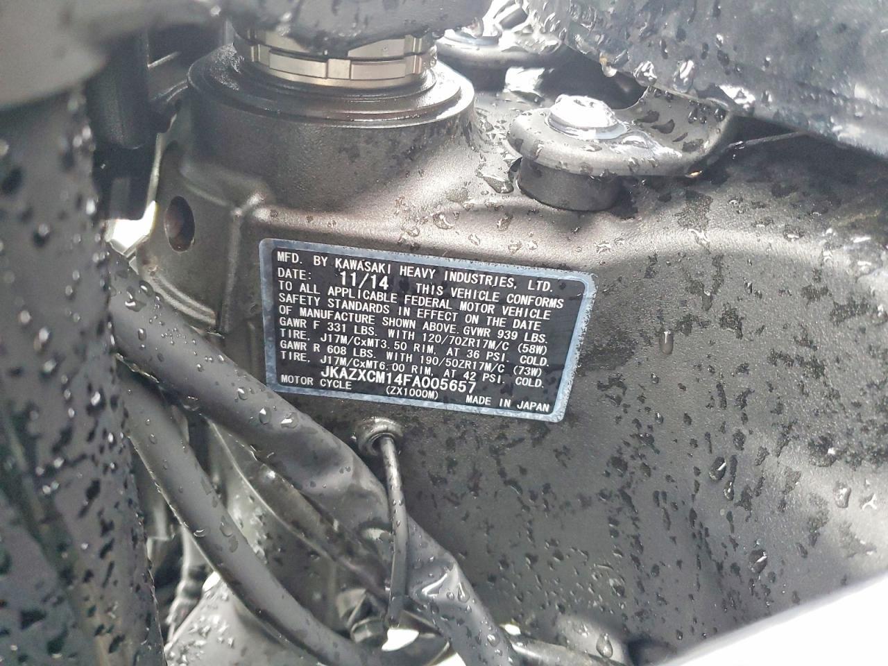 2015 Kawasaki ZX1000 M