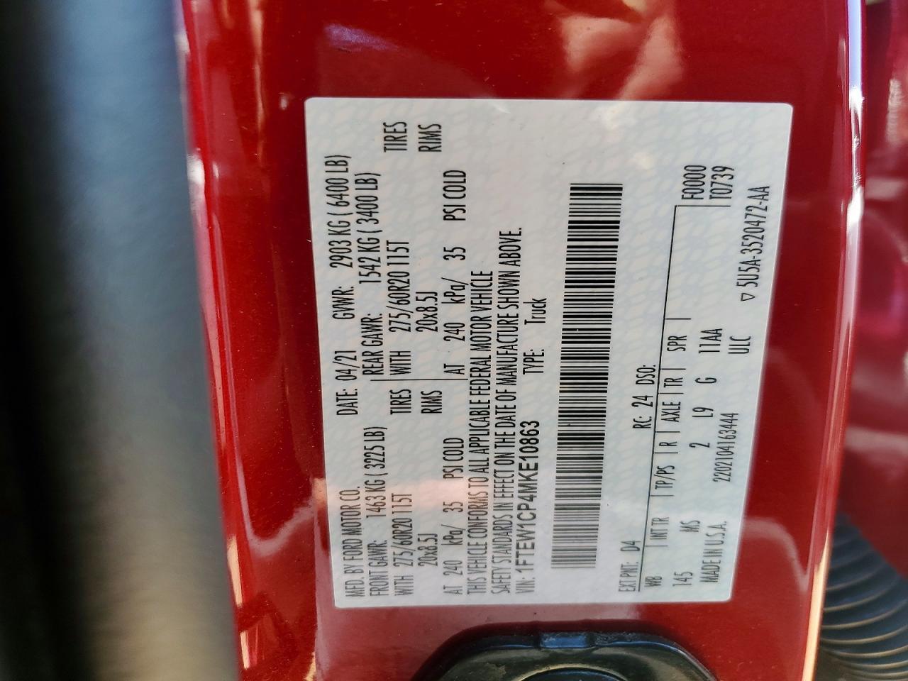 2021 Ford F150 Supercrew