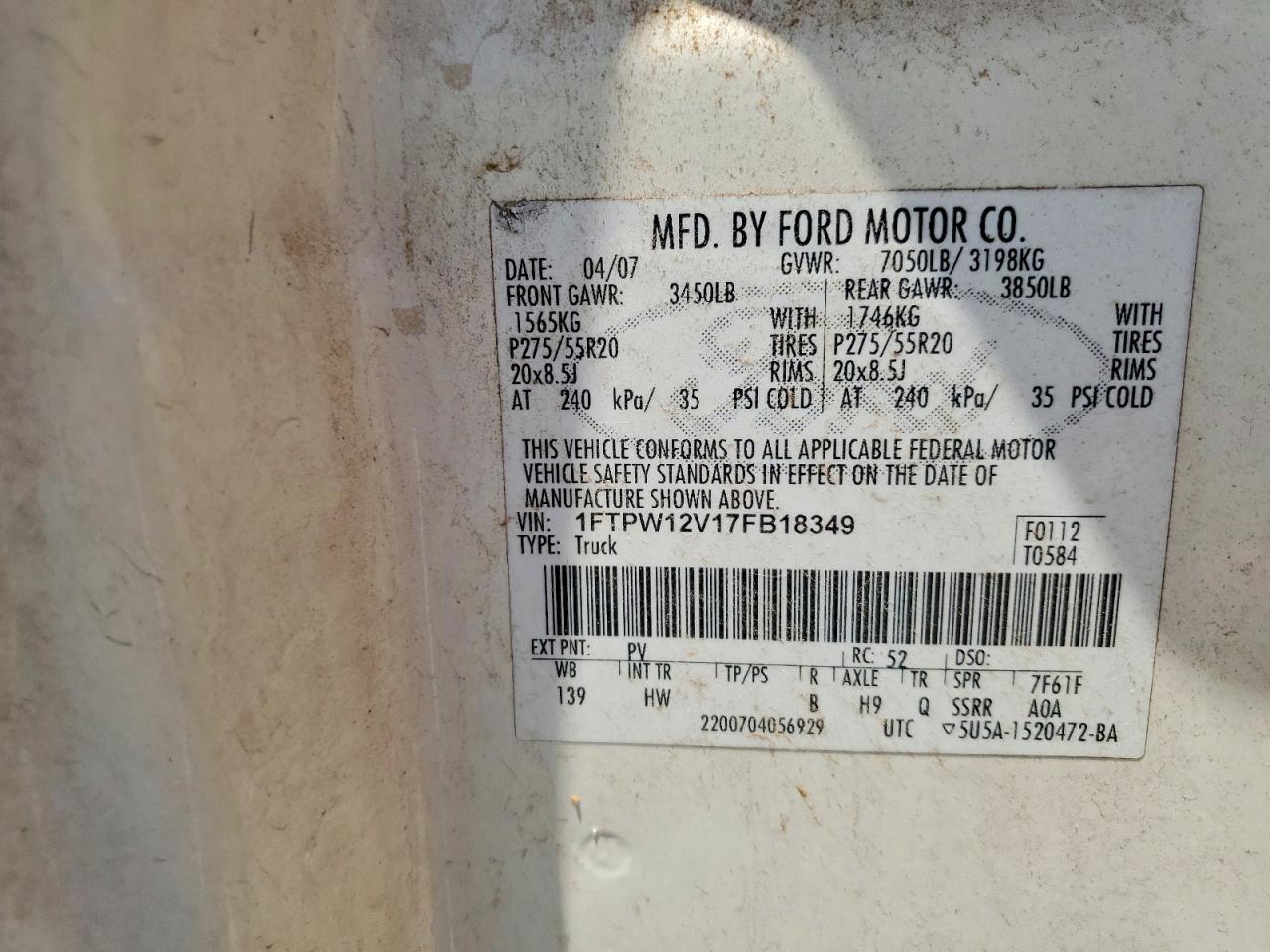 2007 Ford F150 Supercrew