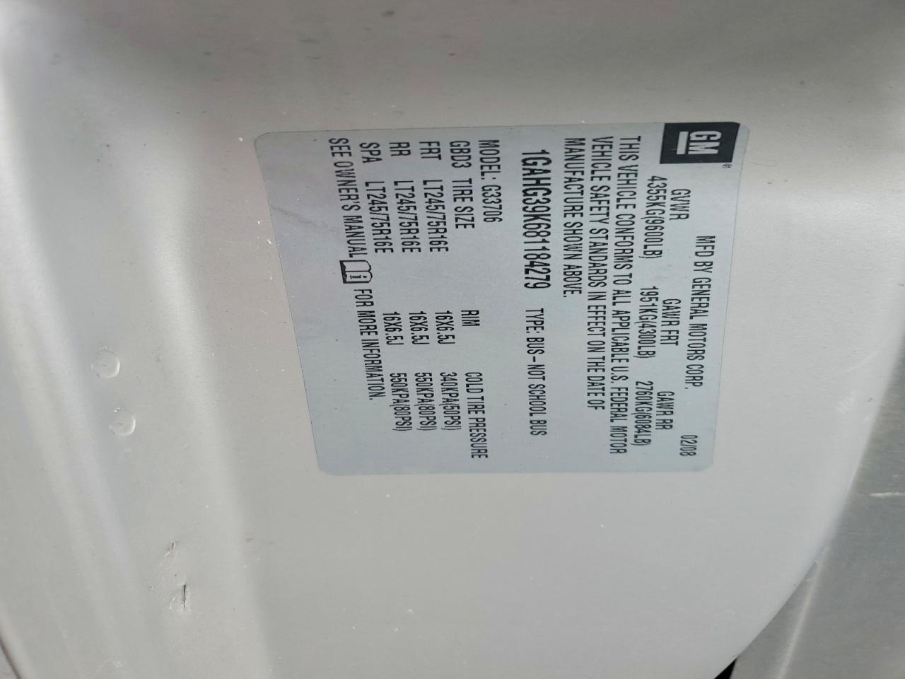 2008 Chev Express G3500