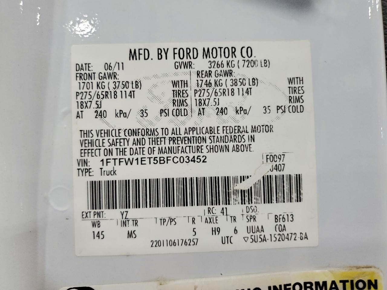 2011 Ford F150 Supercrew