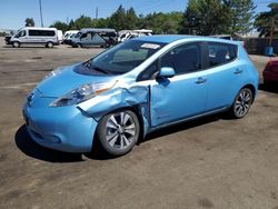 Nissan salvage cars for sale: 2015 Nissan Leaf S