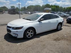 Salvage cars for sale from Copart Chalfont, PA: 2016 Chevrolet Malibu LS