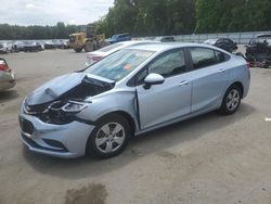 Salvage cars for sale from Copart Glassboro, NJ: 2017 Chevrolet Cruze LS