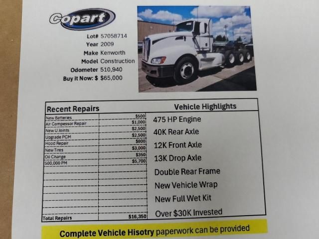 2009 Kenworth Construction T660