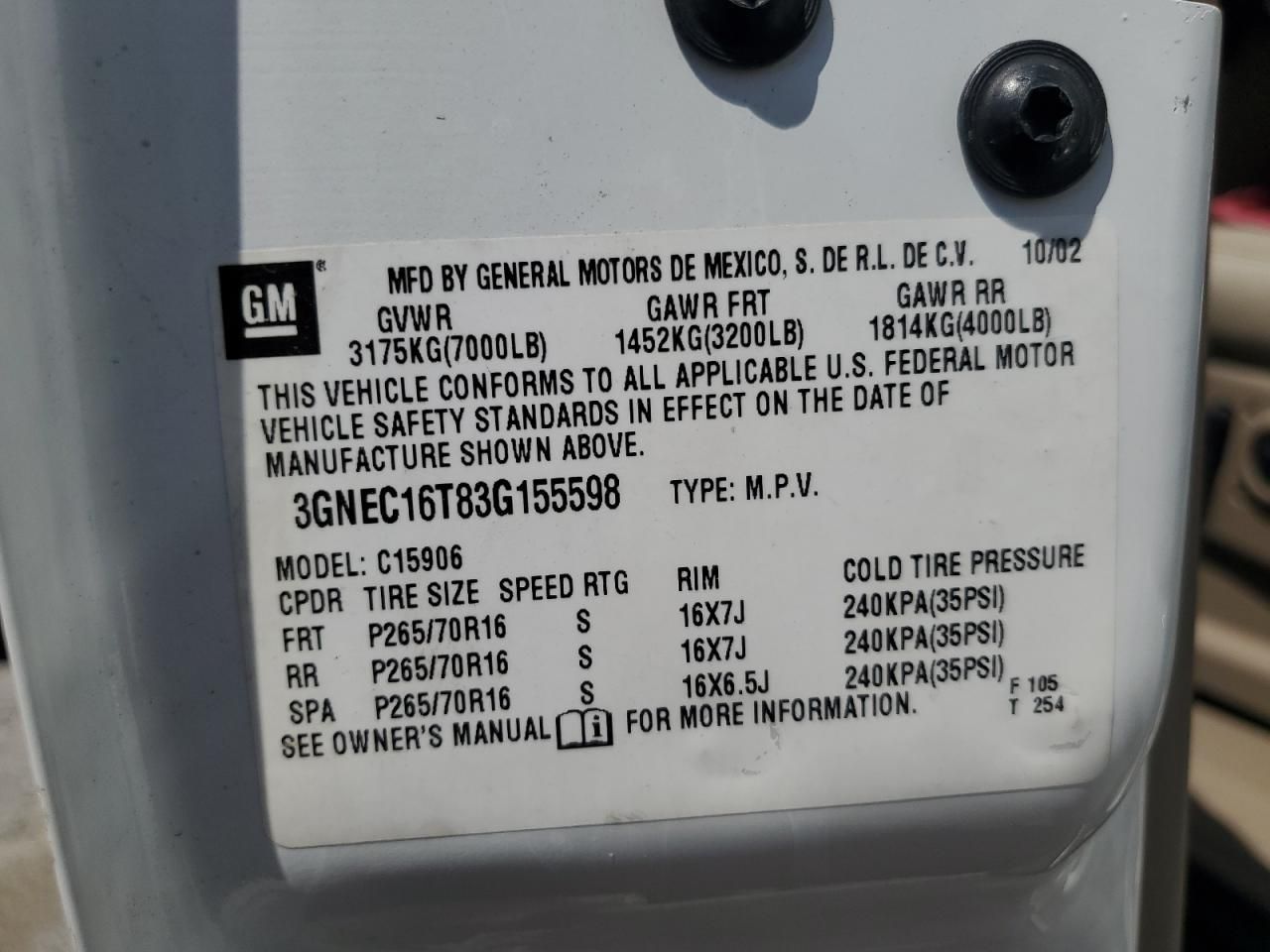 2003 Chevrolet Suburban C1500