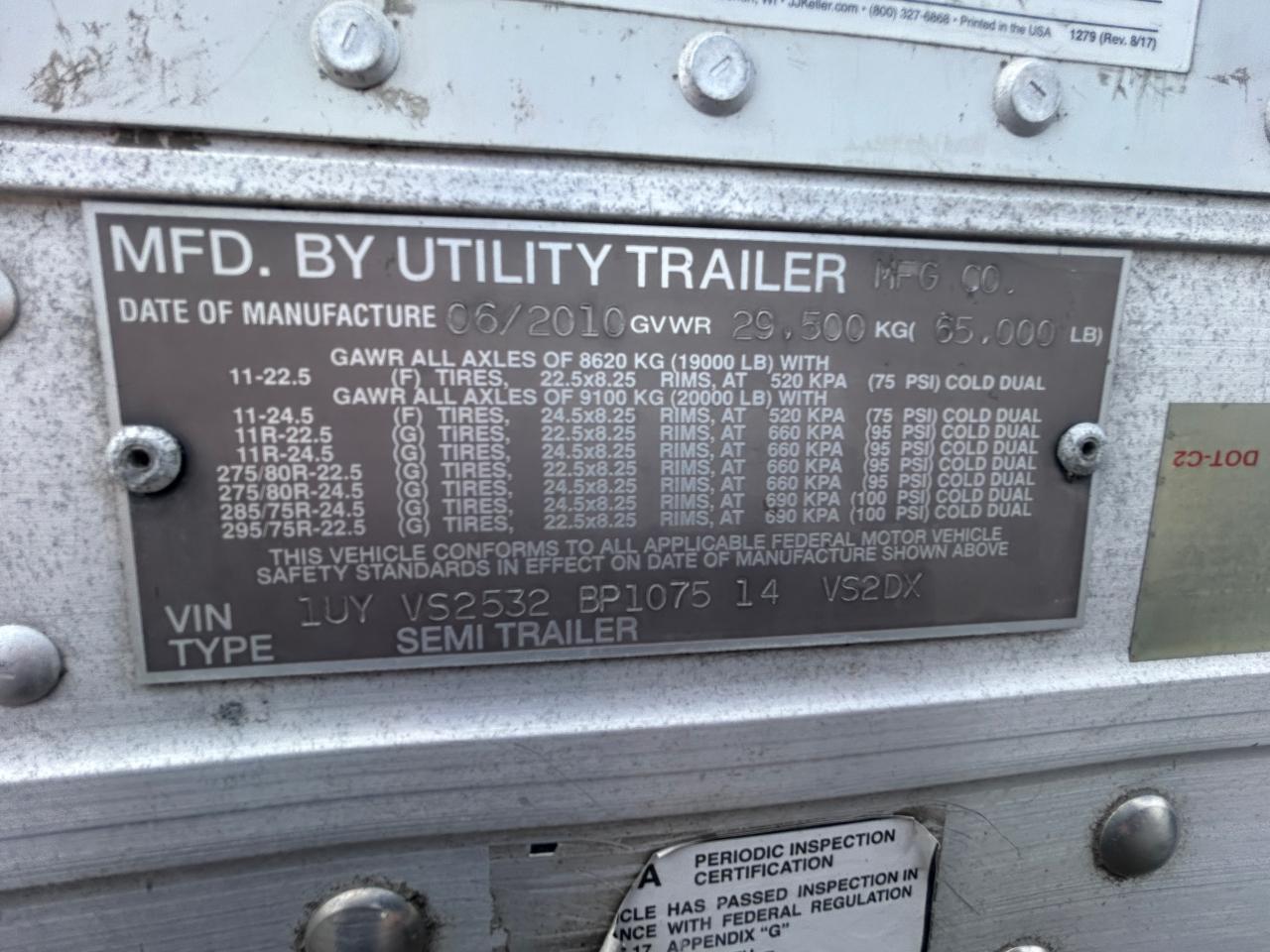 2011 Utility Semi Trailer