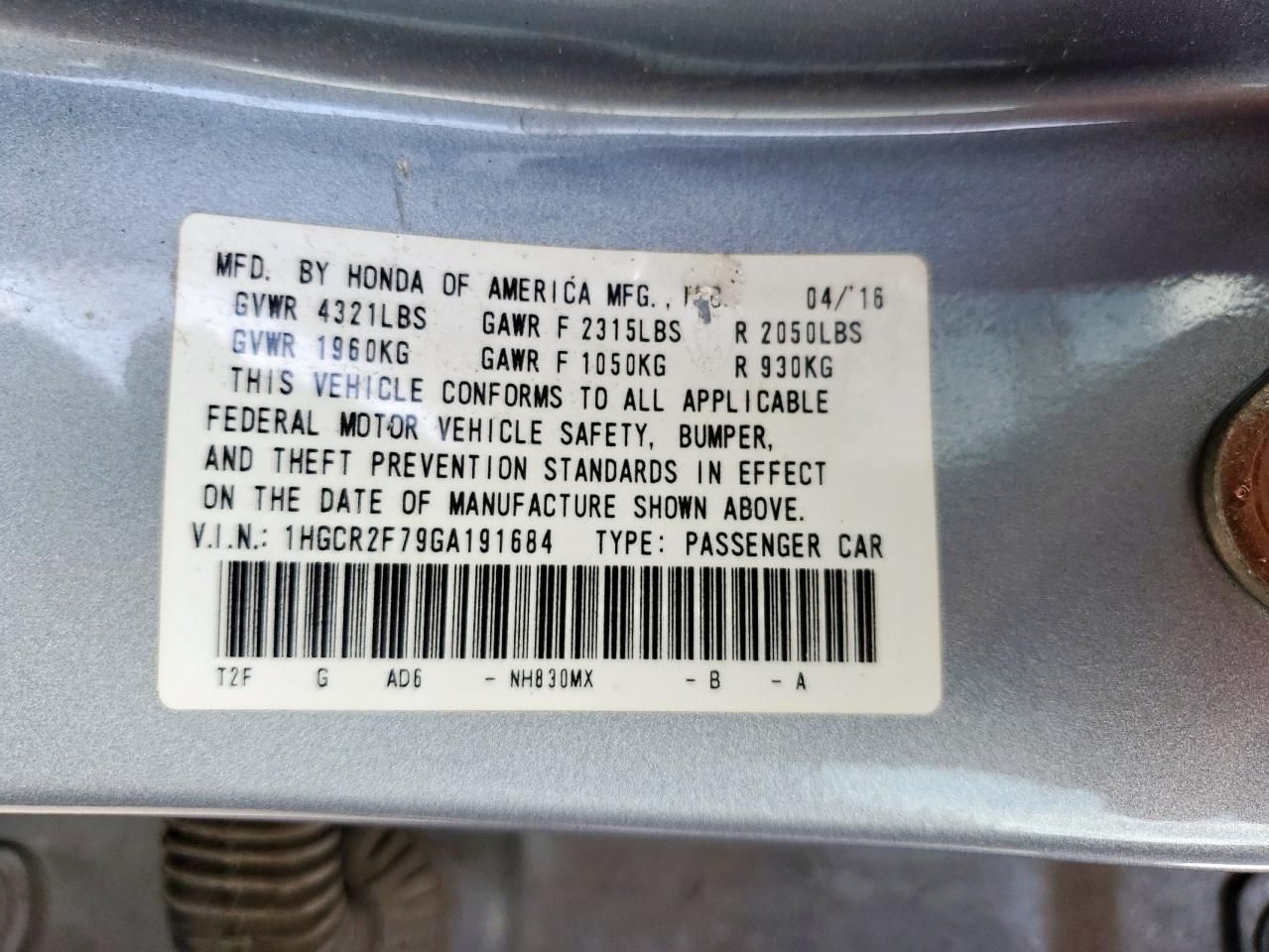 2016 Honda Accord ex