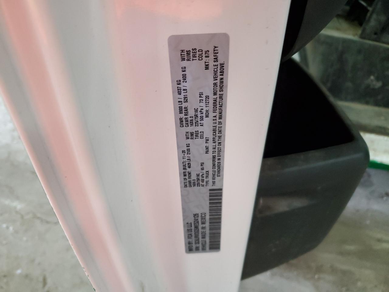2021 Dodge RAM Promaster 2500 Delivery Van