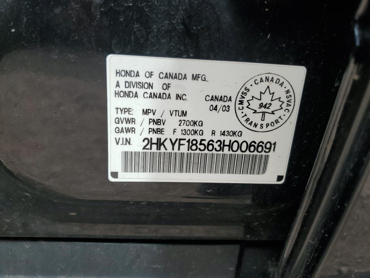 2003 Honda Pilot exl