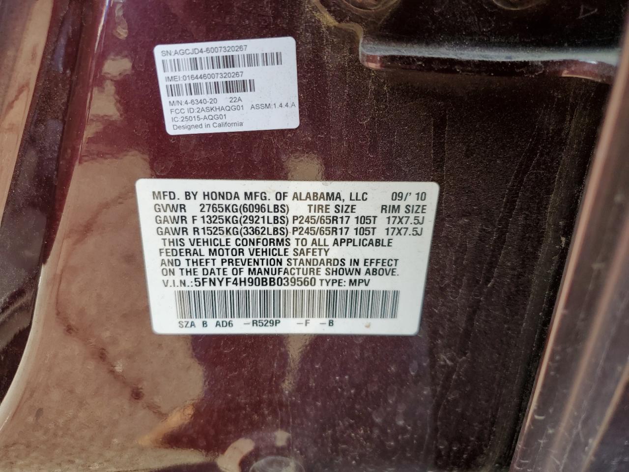 2011 Honda Pilot Touring