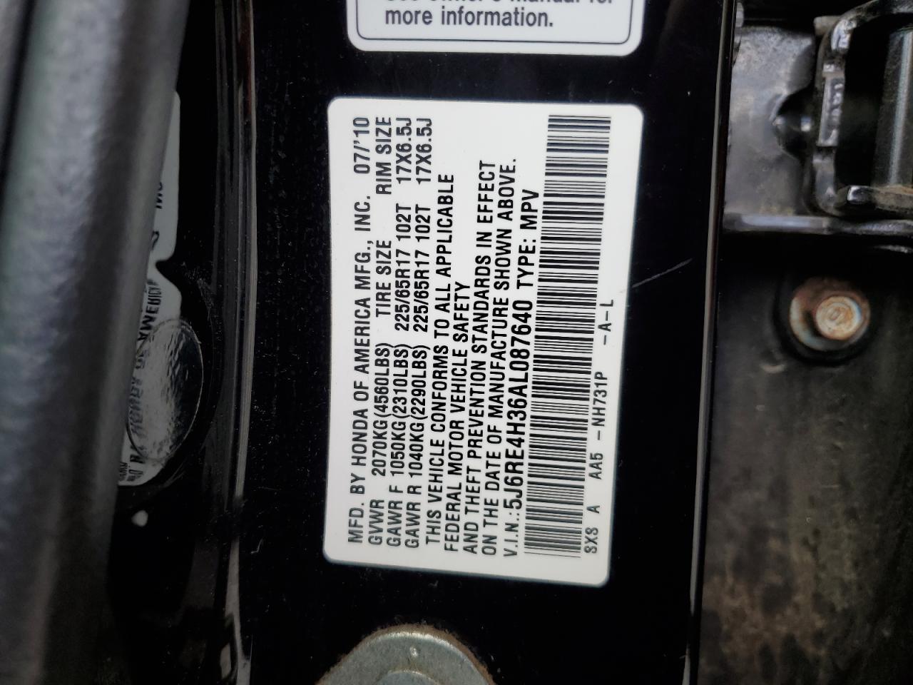 2010 Honda Cr-v lx