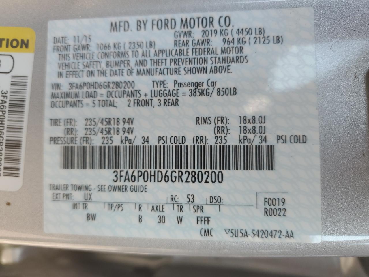2016 Ford Fusion se
