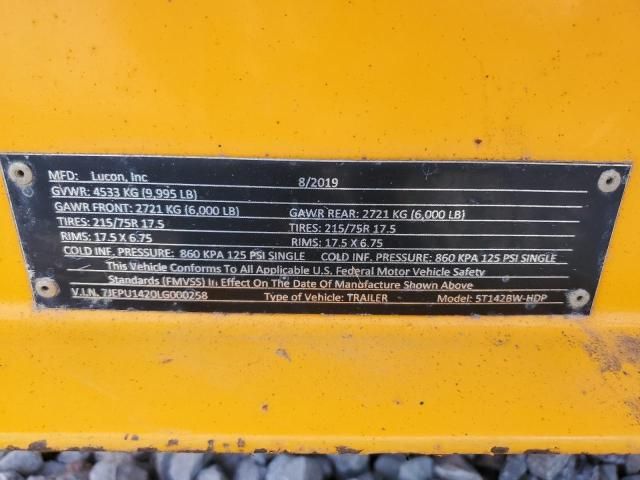 2020 Lucon 5T142BW-HDP Equipment Trailer