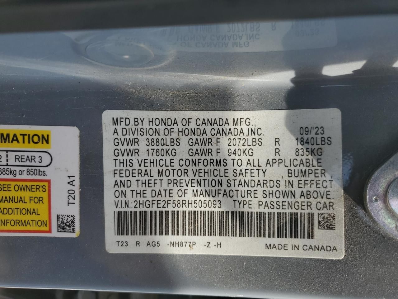 2024 Honda Civic Sport