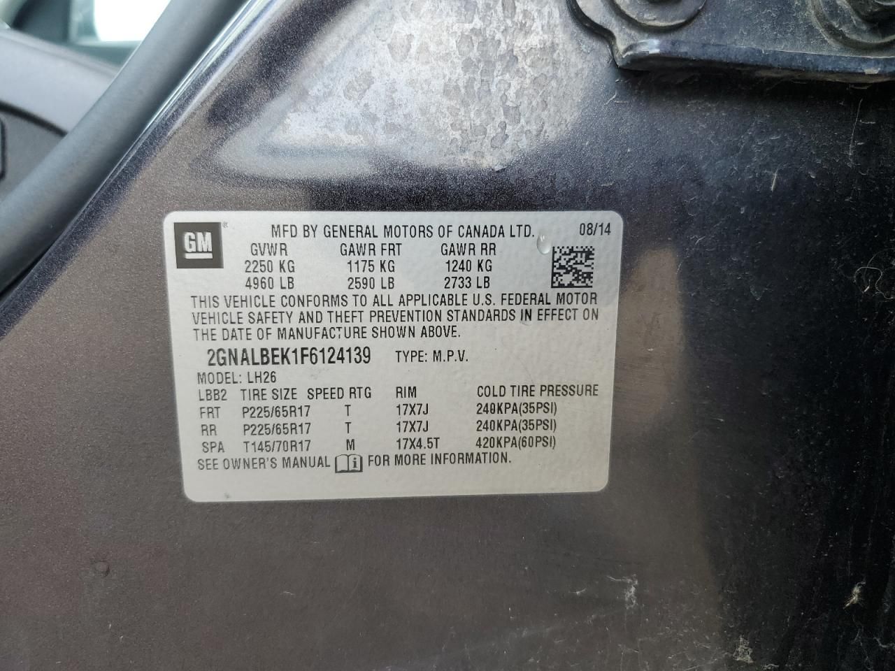 2015 Chevrolet Equinox lt