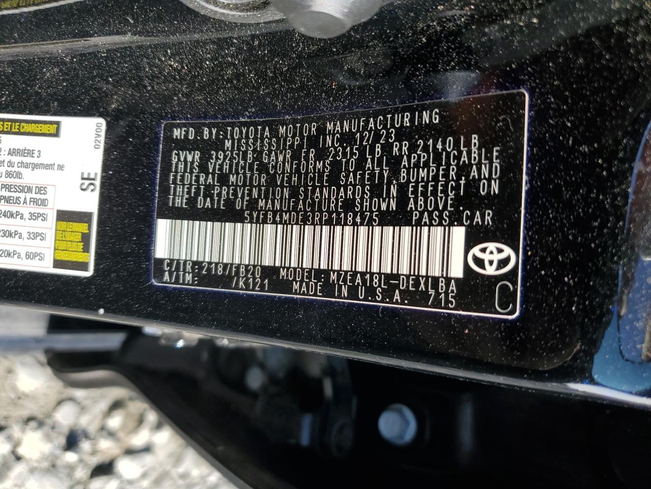 2024 Toyota Corolla le