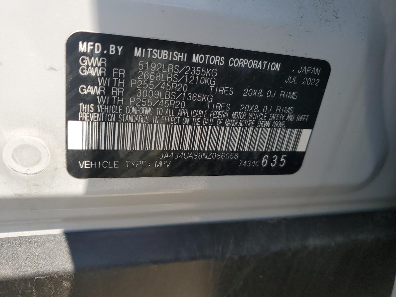 2022 Mitsubishi Outlander se