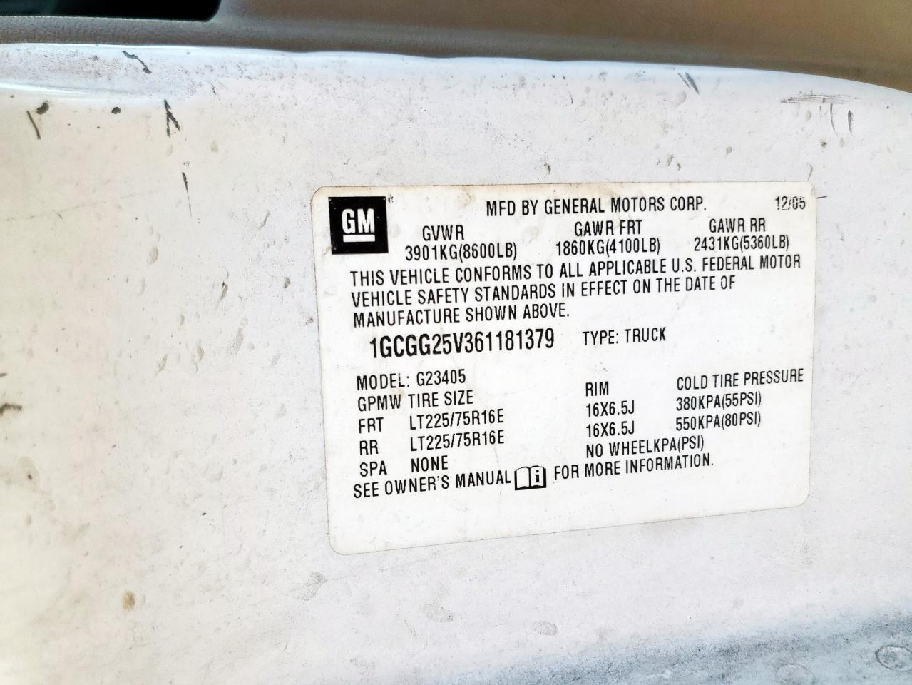 2006 Chevrolet Express G2500