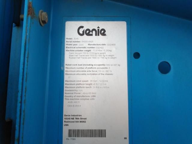 2005 Genie S-40 Boom Lift