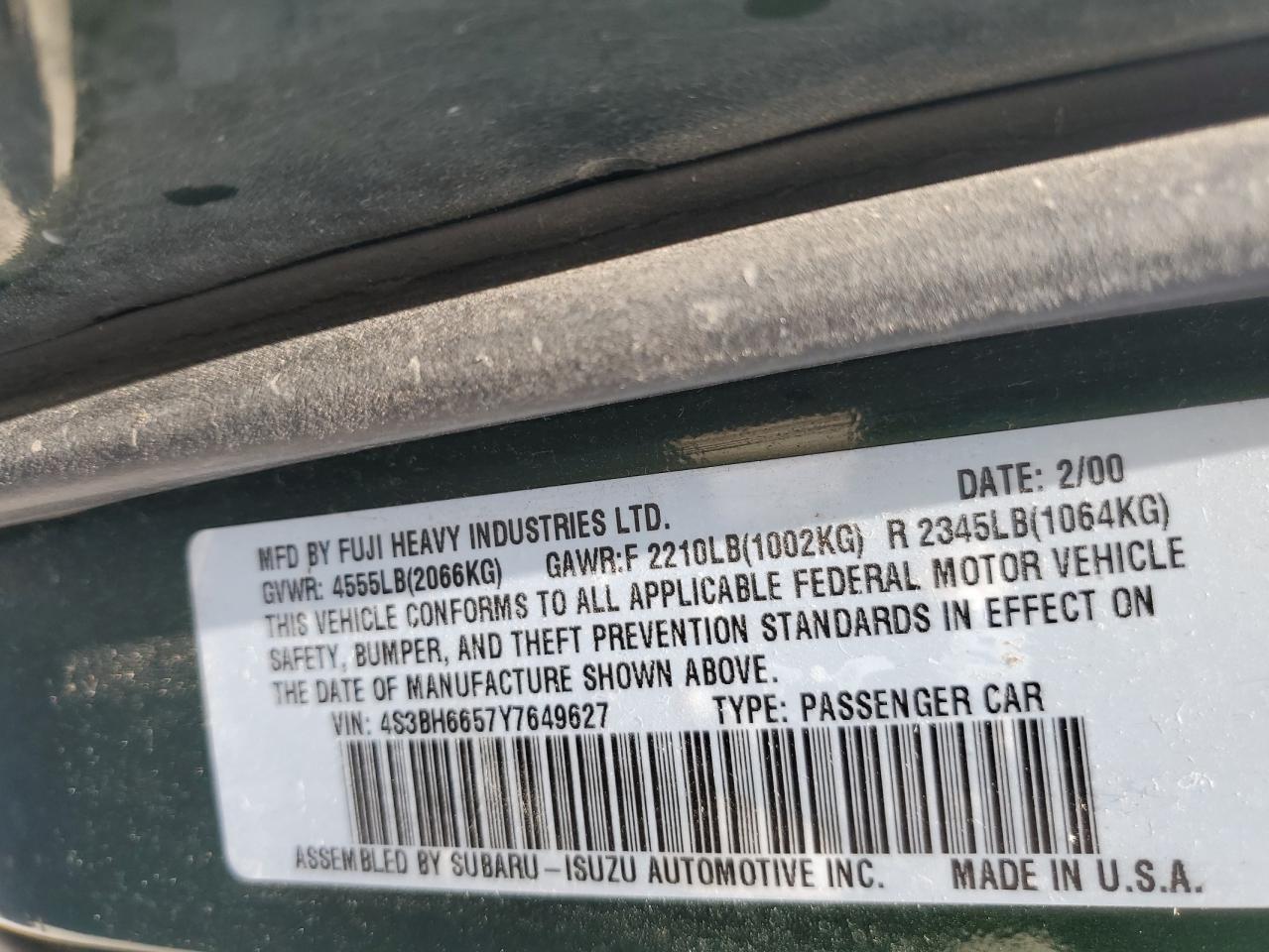 2000 Subaru Legacy Outback