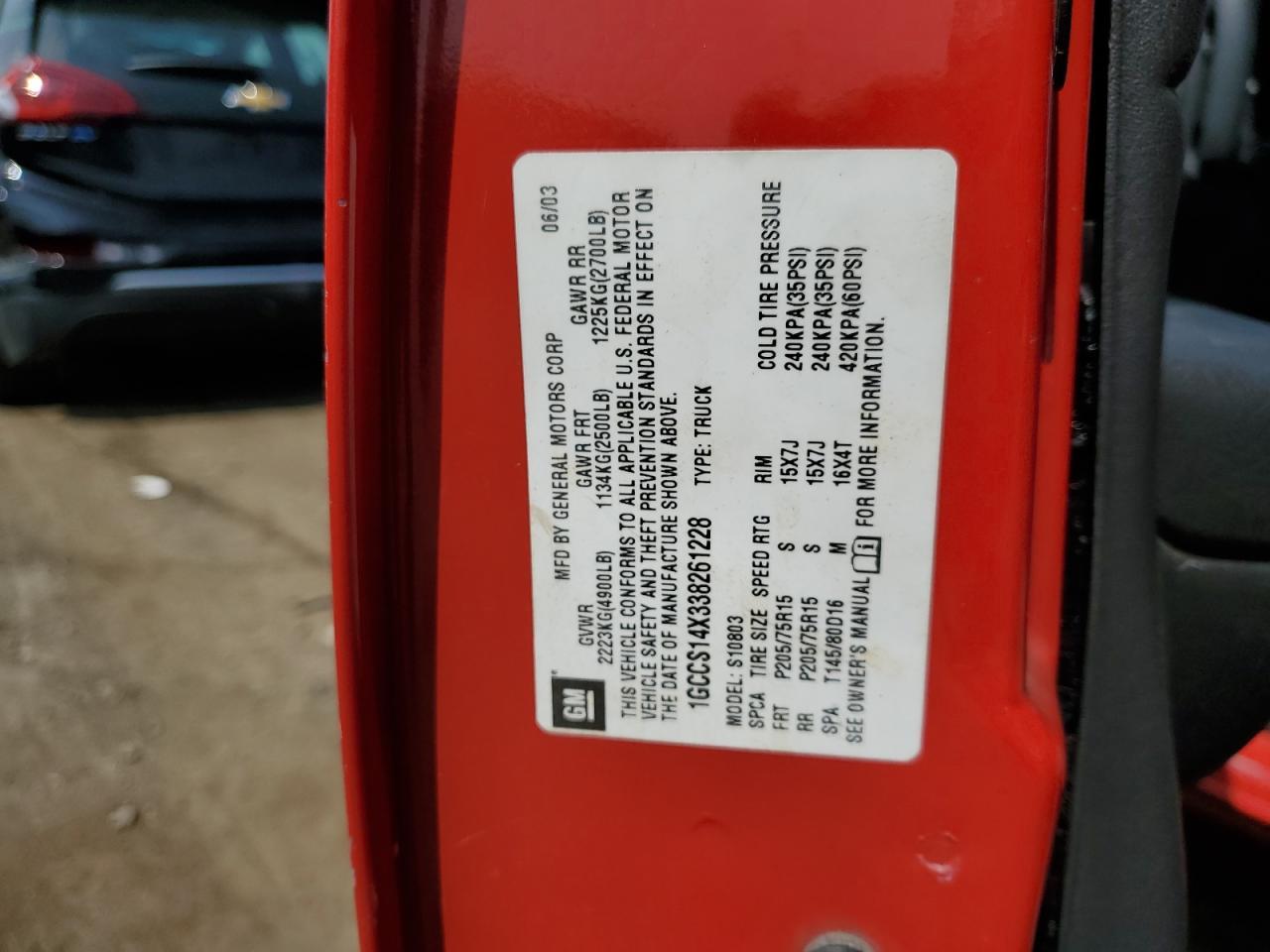 2003 Chevrolet S Truck S10