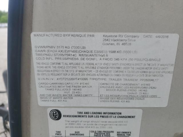 2016 Keystone Travel Trailer