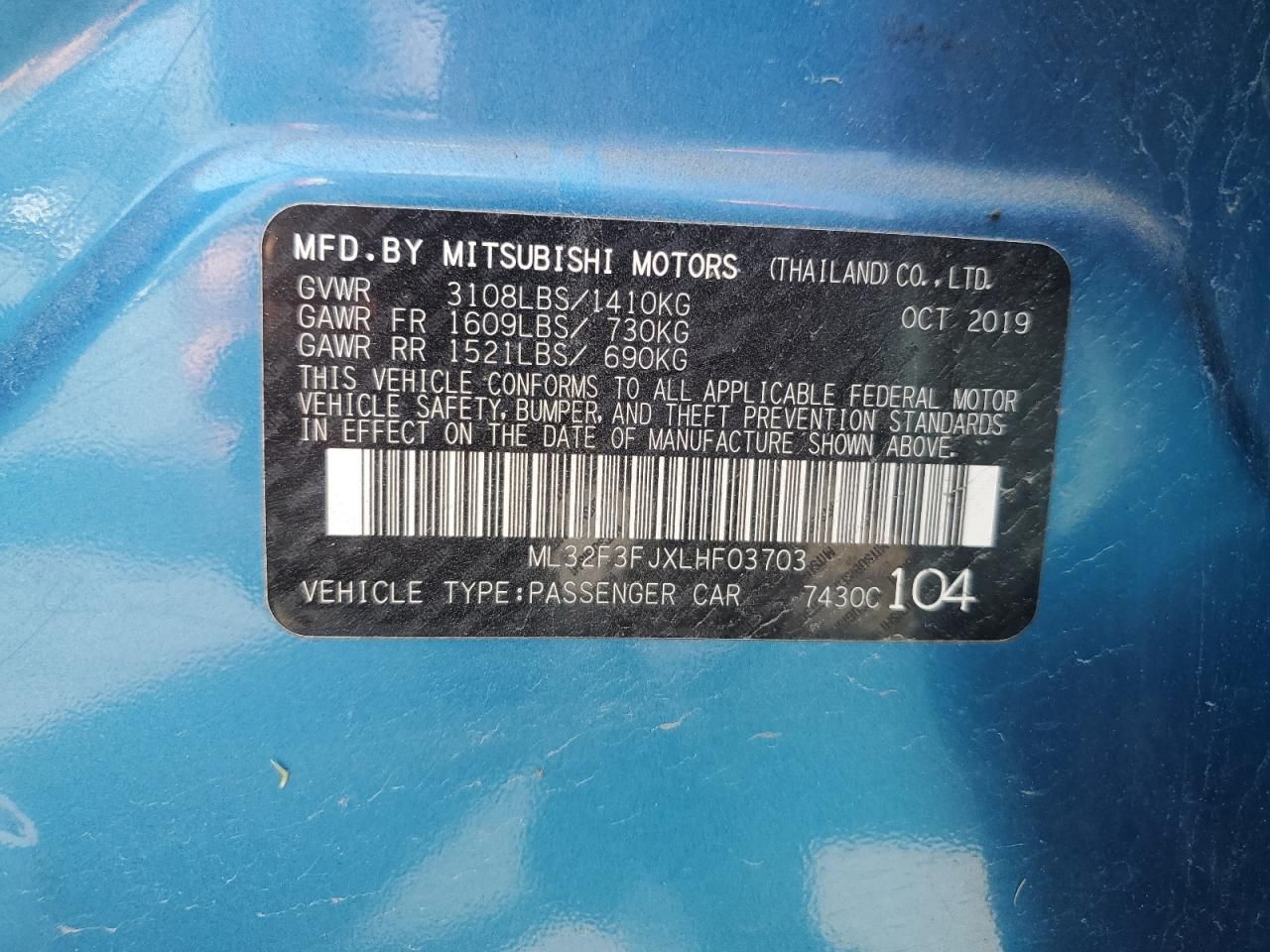 2020 Mitsubishi Mirage G4 es